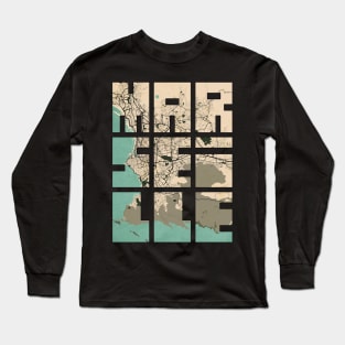 Marseille, France City Map Typography - Vintage Long Sleeve T-Shirt